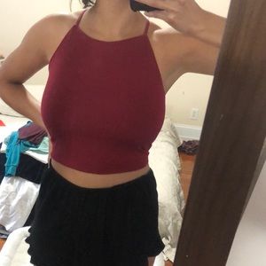 Red Crop top